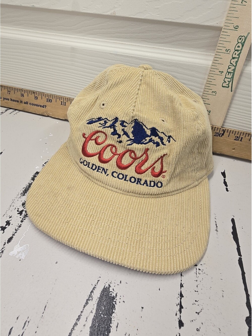 Coors Golden Colorado Corduroy Snapback Hat Tan Vintage Style Cap New